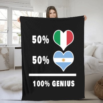 Discover Argentina and Italy 100% genius flag design Fleece Blankets