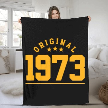 Discover 50 Years Vintage 1973 Retro 50th Birthday Fleece Blankets