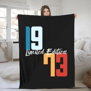 Discover 50 Years Vintage 1973 Retro 50th Birthday Fleece Blankets