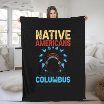 Discover Native American Discovered Columbus 1492 Anti Fleece Blankets