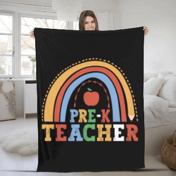 Discover Pre-K Teacher 100th Day Of School Education Fleece Blankets
