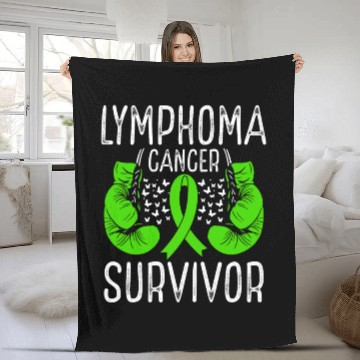 Discover Lymphoma Cancer Survivor Awareness Ribbon Gloves Fleece Blankets