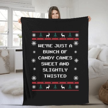Discover Were Candy Canes Sweet and Twisted Christmas Girlf Fleece Blankets