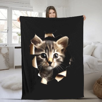 Discover Cat Art Design Cute Cat Mom Meow Paws I Love Cats Fleece Blankets
