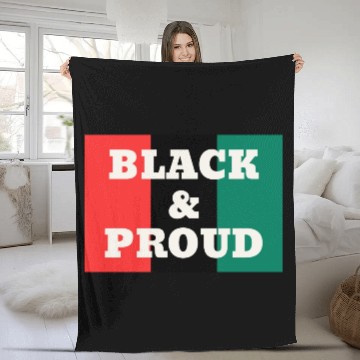 Discover Black and Proud on a Red, Black, and Green Colors Fleece Blankets