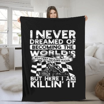 Discover Go Kart Racer Pit Crew Car Racing Karting Fleece Blankets