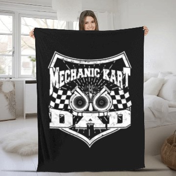 Discover Go Kart Racer Pit Crew Car Racing Karting Fleece Blankets