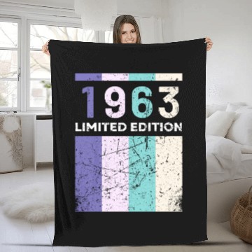 Discover 60 Years Vintage 1963 Retro 60th Birthday Fleece Blankets
