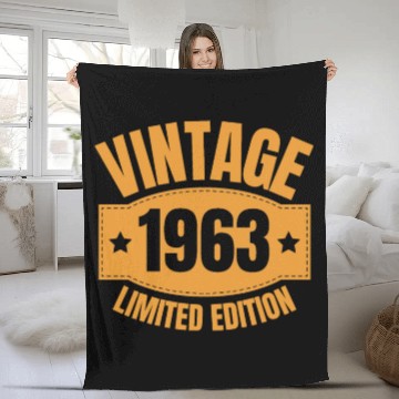 Discover 60 Years Vintage 1963 Retro 60th Birthday Fleece Blankets