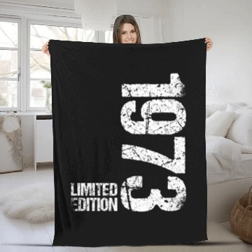 Discover 50 Years Vintage 1973 Retro 50th Birthday Fleece Blankets