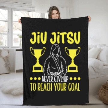 Discover Jiu jitsu never give up jujutsu martial arts mma Fleece Blankets