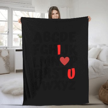 Discover Valentines Day Alphabet ABC Toddler Kids Fleece Blankets
