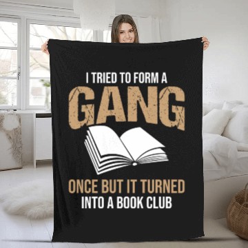 Discover Book Club Gang Joke Pun Saying Slogan Fleece Blankets