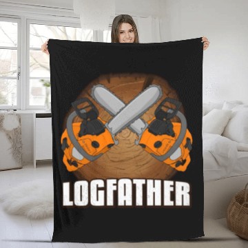 Discover chainsaw Logfather Lumberjack Fleece Blankets
