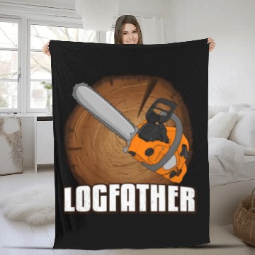 Discover chainsaw Logfather Lumberjack Fleece Blankets