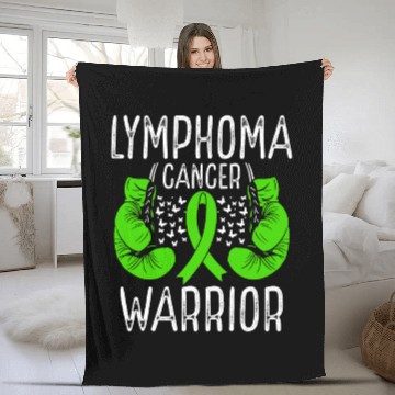 Discover Lymphoma Cancer Warrior Awareness Ribbon Gloves Fleece Blankets