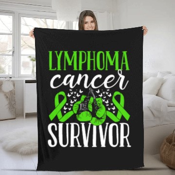 Discover Lymphoma Cancer Awareness Ribbon Gloves Survivor Fleece Blankets