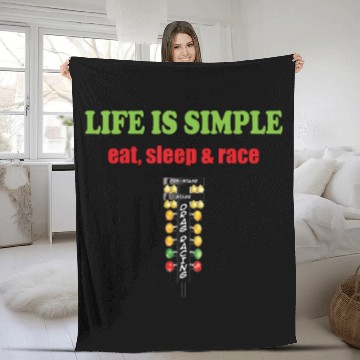 Discover Life is simple eat sleep and race | Drag Racer fun Fleece Blankets
