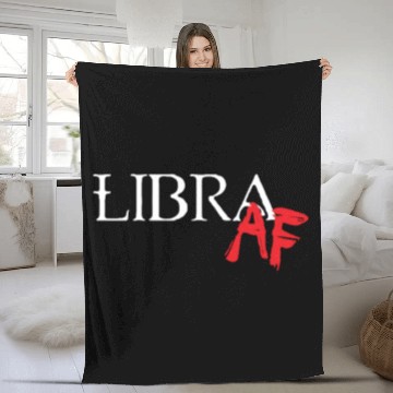 Discover Libra AF Zodiac Star Sign Astrology Minimalist Fleece Blankets