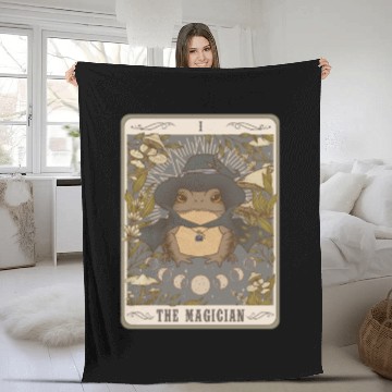 Discover The Magician Tarot Card The Frog Vintage Funny Fleece Blankets