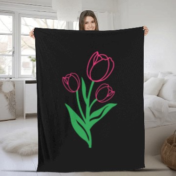 Discover Tulip Gardening Colourful Fleece Blankets