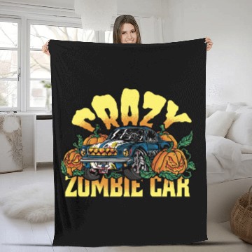 Discover Crazy zombie car halloween Crazy zombie car hallow Fleece Blankets