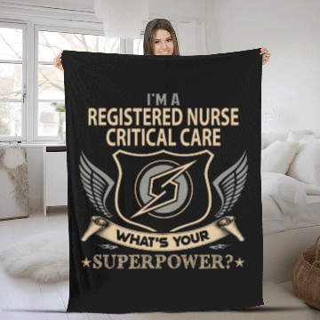 Discover Registered Nurse Critical Care Fleece Blankets - Superpowe