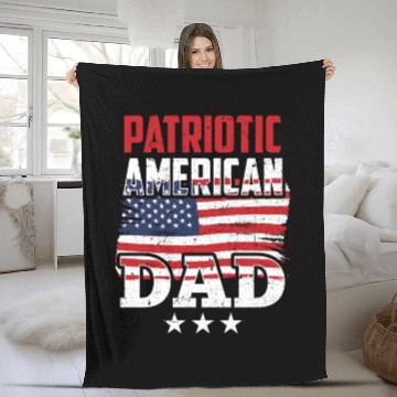 Discover Patriotic American Dad Patriot US USA Fleece Blankets