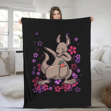 Discover Kangaroo Australia bonded animal girls Fleece Blankets