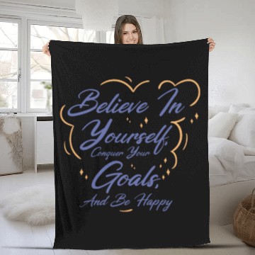 Discover Goal Life Quotes Happy Positive Message Fleece Blankets