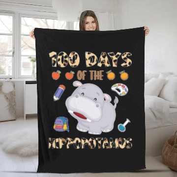 Discover 100 Day Of The Hippopotamus Cheetah Leopard Fleece Blankets