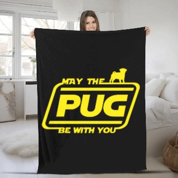 Discover May the Pug Be with you Fleece Blankets