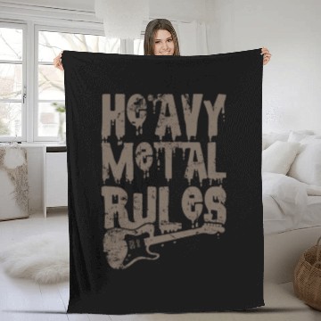 Discover Heavy Metal Rules Music Band Genre Fleece Blankets