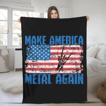 Discover Make America Metal again Heavy Metal Music Fleece Blankets