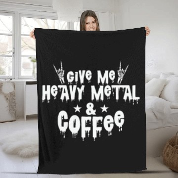 Discover Give Me Heavy Metal and Coffee Music Band Fleece Blankets