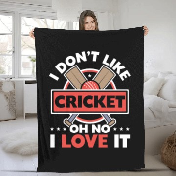 Discover I Don't Like Cricket Oh No I Love It Cricketer Fleece Blankets