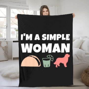 Discover I'm A Simple Woman Tacos Tequila Bernese Mountain Fleece Blankets