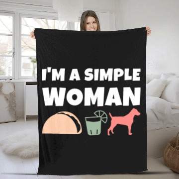 Discover I'm A Simple Woman Tacos Tequila Jack Russell Fleece Blankets