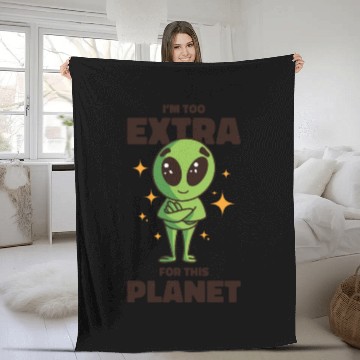 Discover Space Area 51 Extraterrestrial Beings Cool Alien Fleece Blankets
