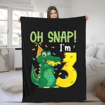 Discover Oh Snap I'm 3 Crocodile 3rd Birthday Alligator Fleece Blankets