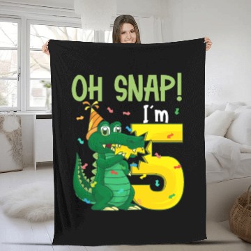 Discover Oh Snap I'm 5 Crocodile 5th birthday Alligator Fleece Blankets