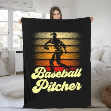 Discover Baseball Pitcher Player Hobby Sayings Fleece Blankets