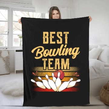 Discover Best Bowling Team Hobby Bowler Crew Fleece Blankets