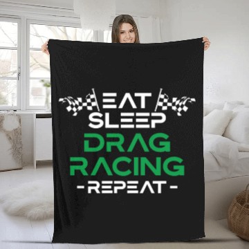 Discover Drag Racing Race Car Eat Sleep Fleece Blankets