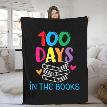Discover 100 Days in the Books - Book Lover English Reading Fleece Blankets
