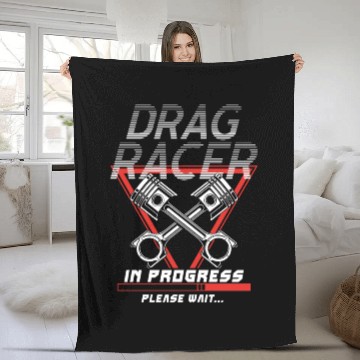 Discover Drag Racing Race Car Retro Vintage Fleece Blankets