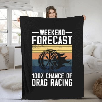 Discover Drag Racing Race Car Retro Vintage Fleece Blankets
