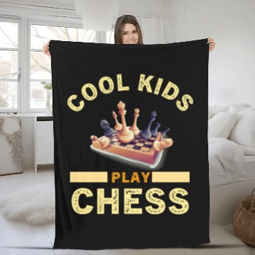 Discover Cool Kids Play Chess Fleece Blankets