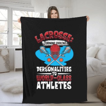 Discover Lacrosse Player Lacrosse Coach Lax Player Sports Fleece Blankets