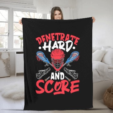 Discover Lacrosse Player Lacrosse Coach Lax Player Sports Fleece Blankets
